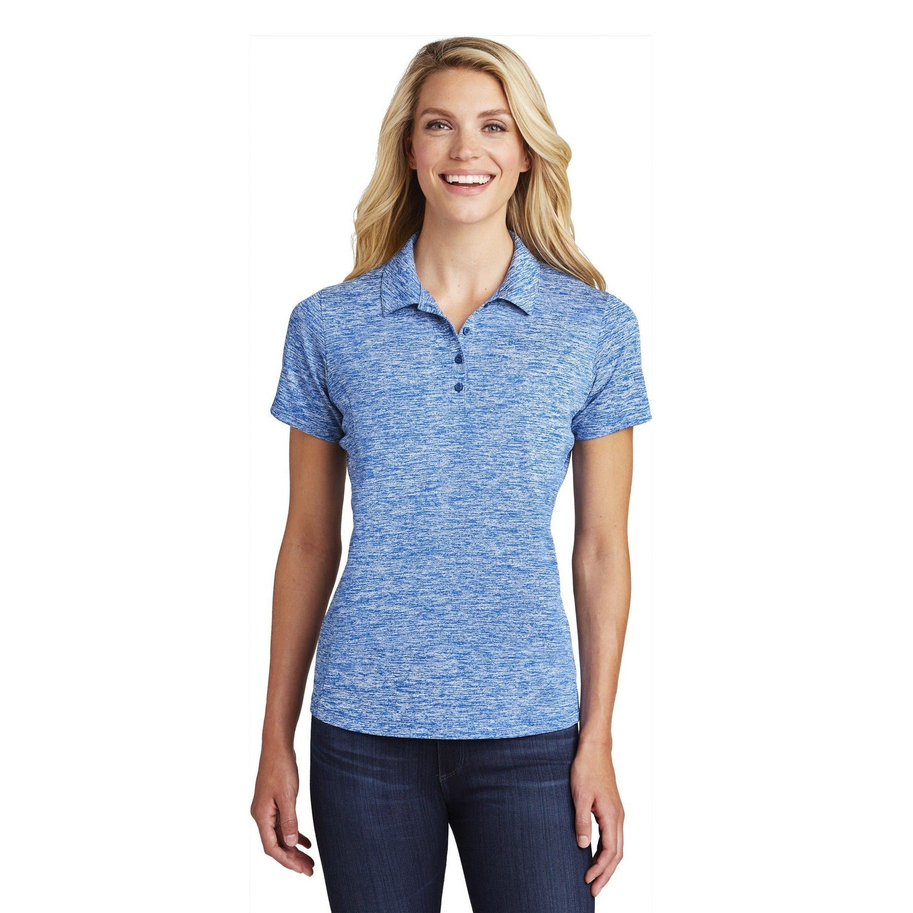 Sport-Tek-Sport-Tek ® Women's PosiCharge ® Electric Heather Polo. LST590-MedTech-8